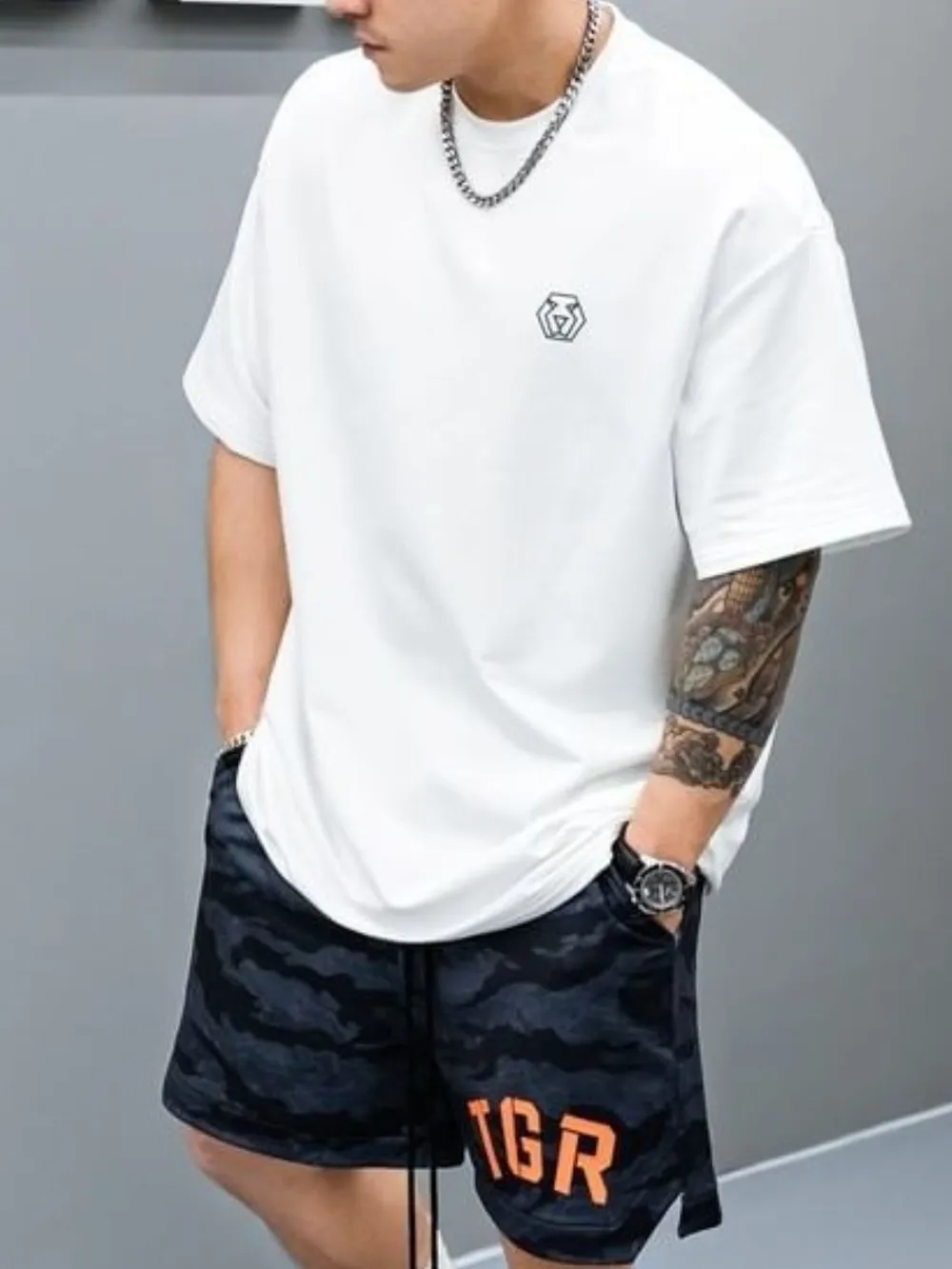 Men's Plus Size Round Neck Half Sleeve T-Shirt, image 4