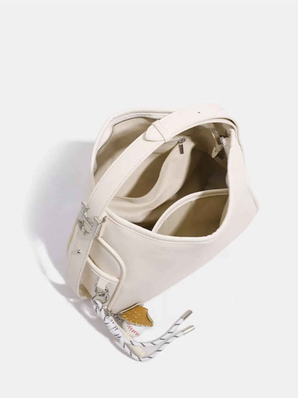 Leather Slouchy Shoulder Bag, image 3