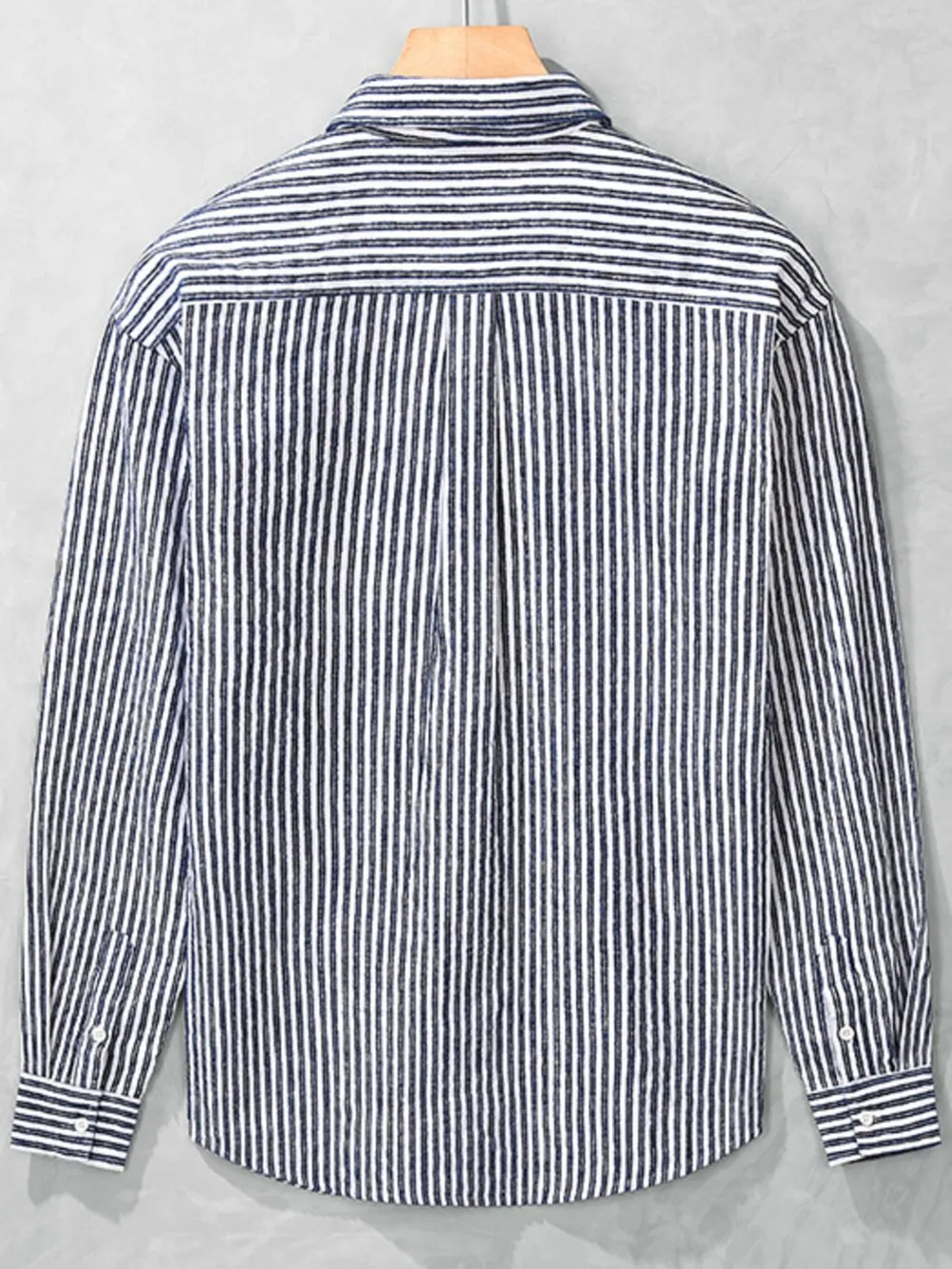 Men's Plus Size Striped Long Sleeve Shirt, image 3