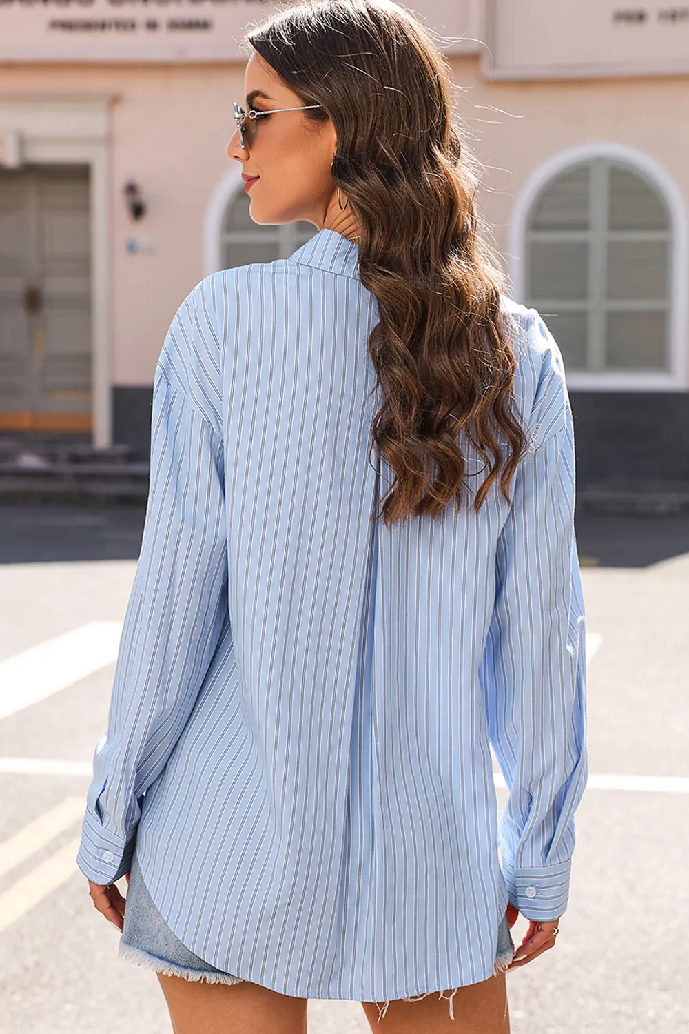 Striped Button Up Long Sleeve Shirt, image 19