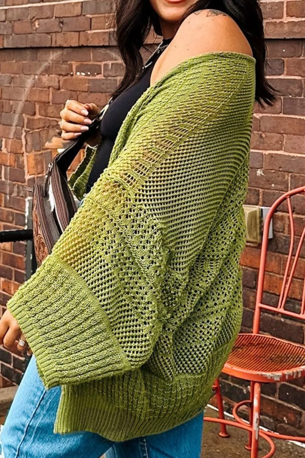Chunky Knit Open Front Cardigan, image 2