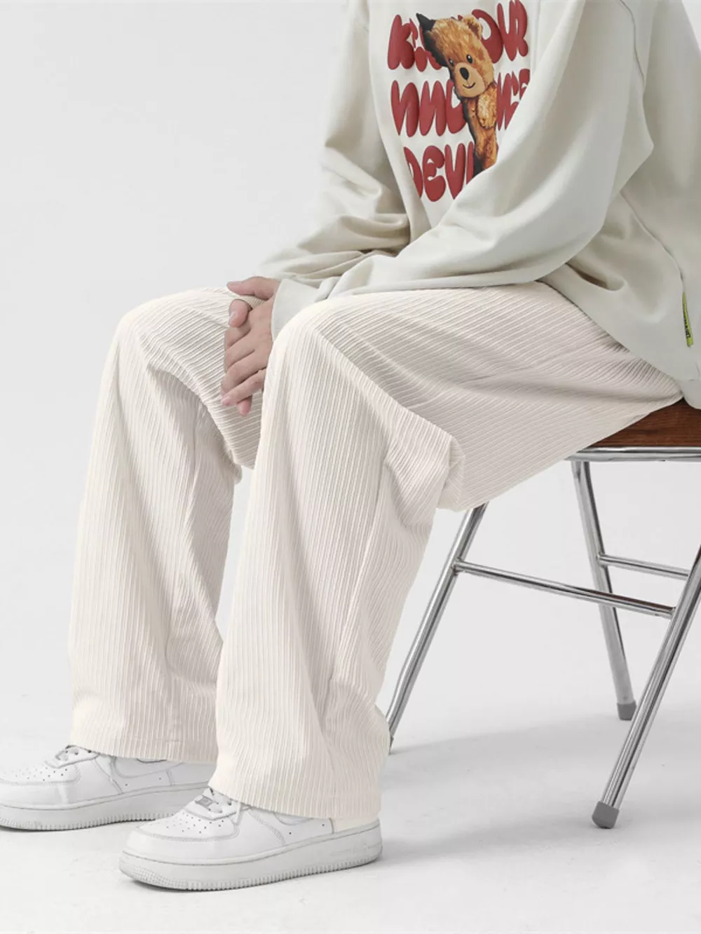 Men's Full Size Drawstring Wide Leg Corduroy Pants Plus Size, image 6