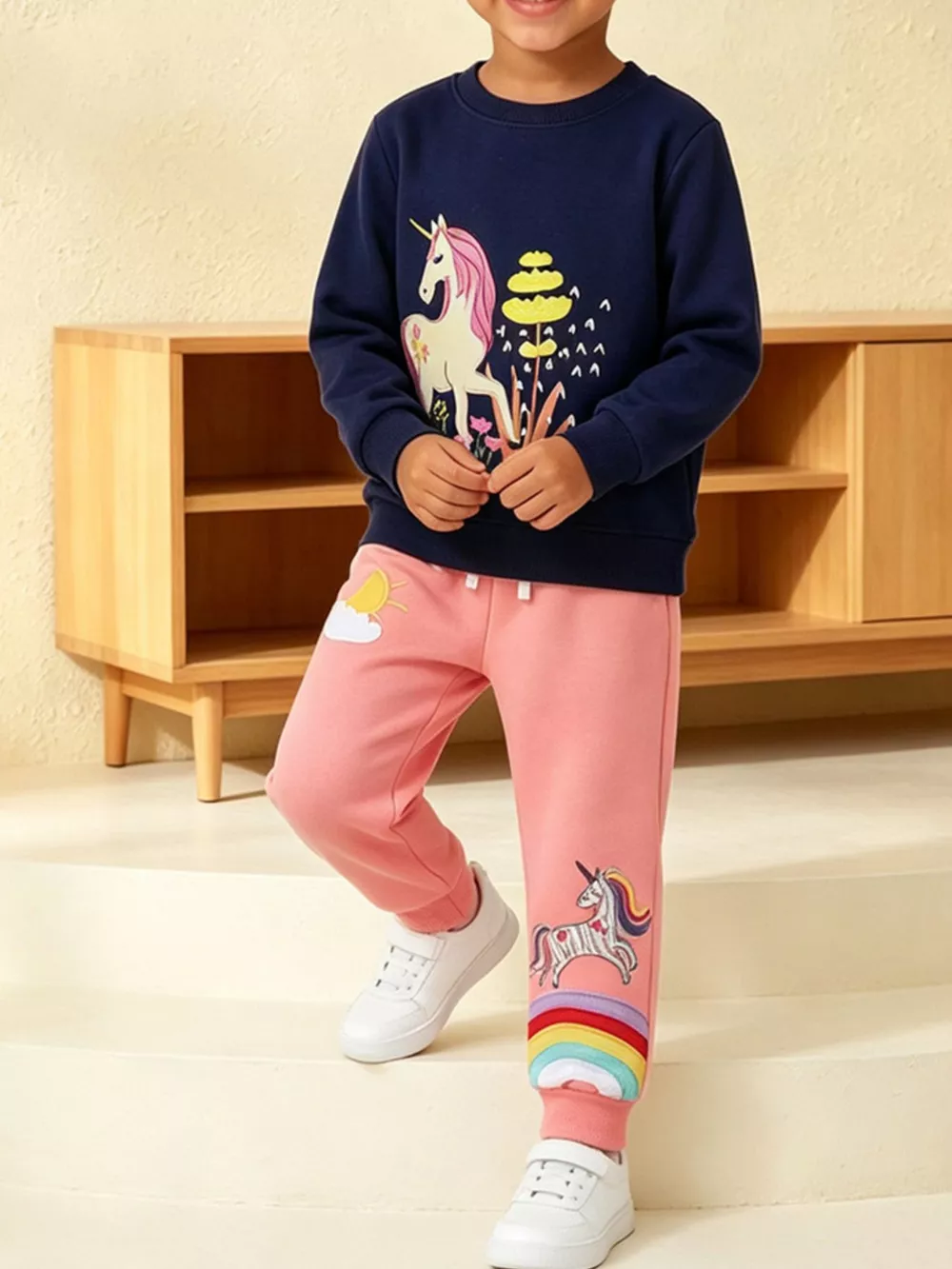 Children's Unicorn Graphic Sweatshirt and Joggers Set