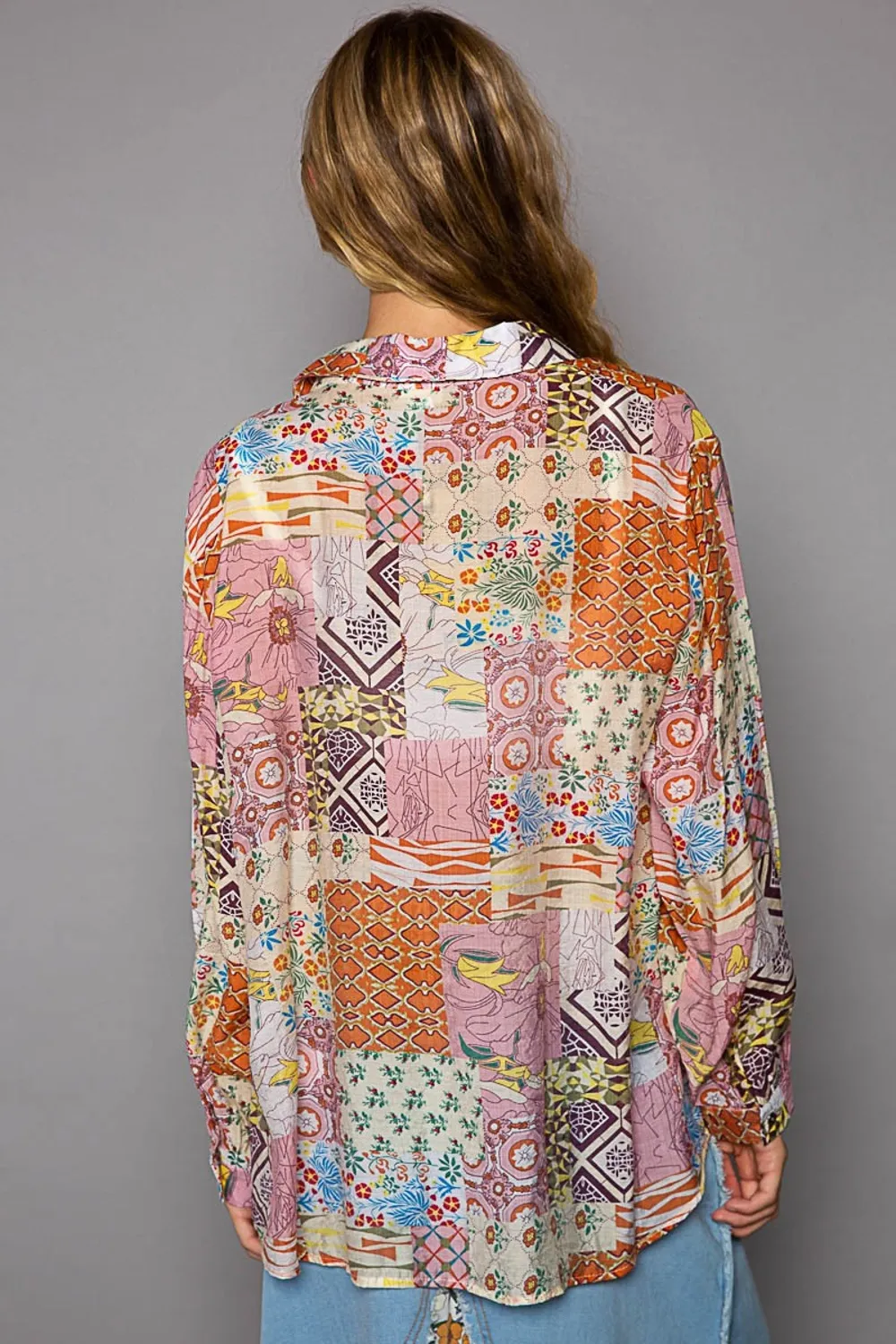 Button-Down Long Sleeve Printed Shirt, image 2