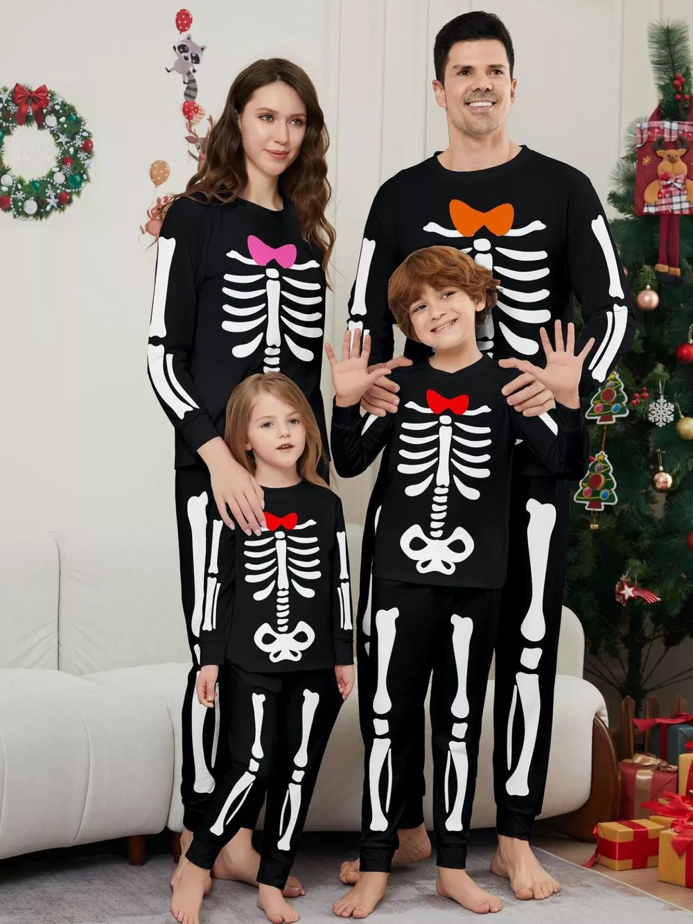 Full Size Matching Family Skeleton Pajama Set Plus Size, image 2