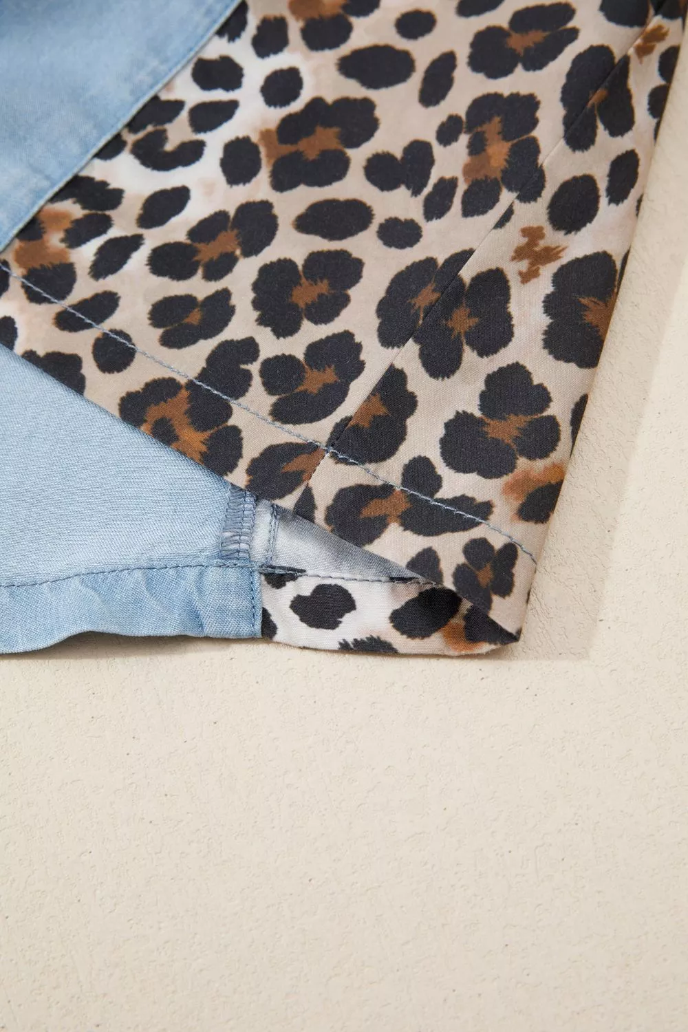 Leopard Print Panel Short Sleeve Dress, image 8