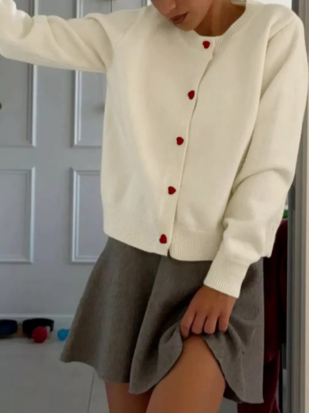 Button-Front Long Sleeve Cardigan, image 4