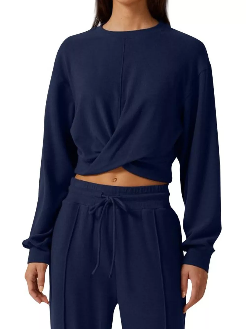 Twist-Front Long Sleeve Top and Pants Set, image 11