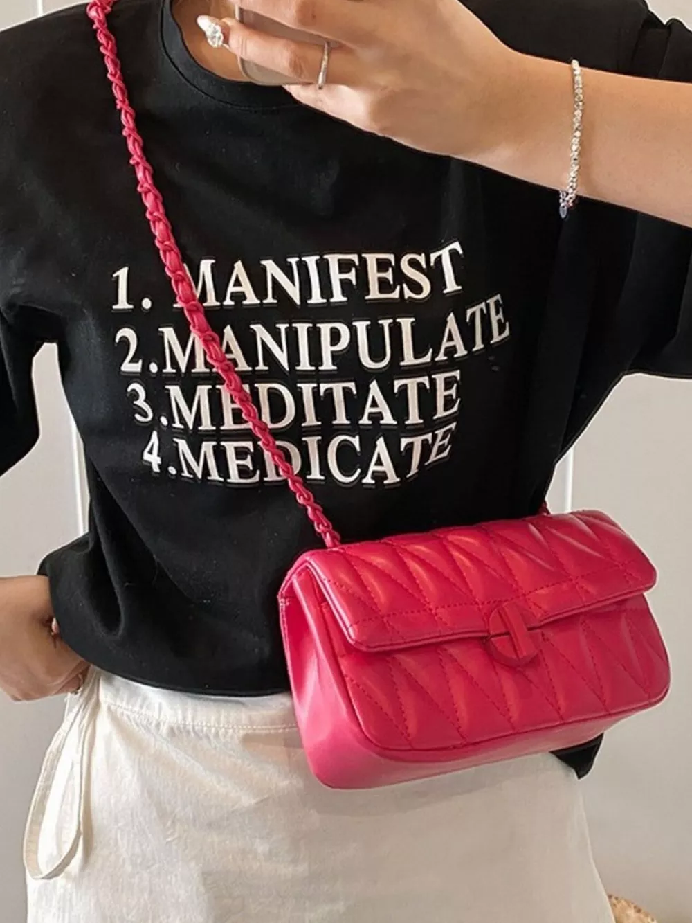 Quilted Chain Strap Crossbody Bag, image 3