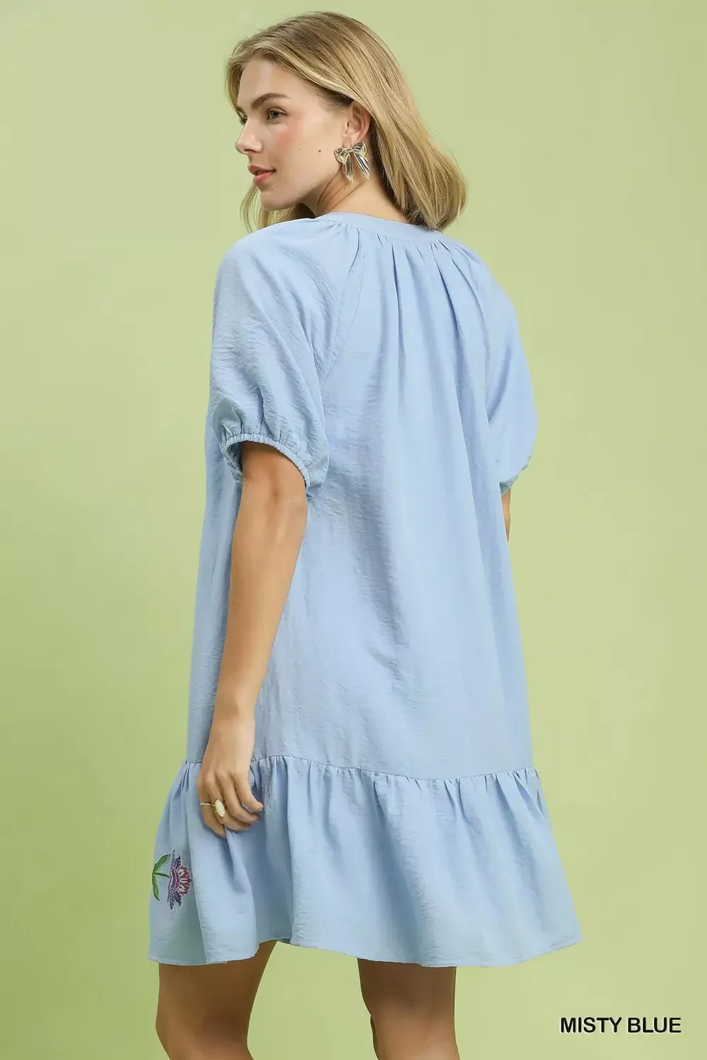 Embroidered Floral Babydoll Dress, image 3