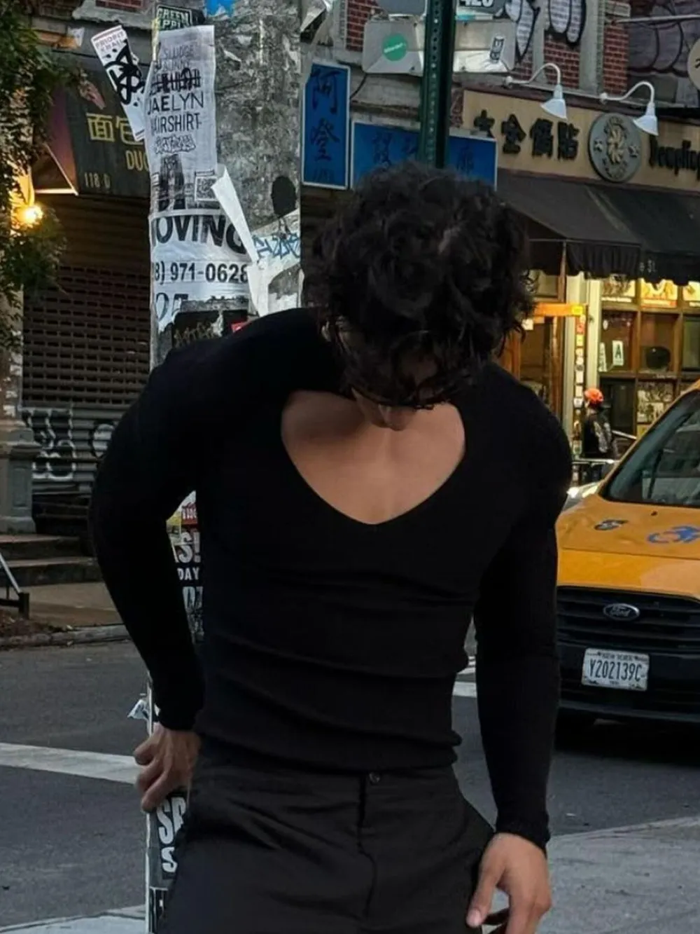 Men's Cutout Front Long Sleeve T-Shirt, image 3
