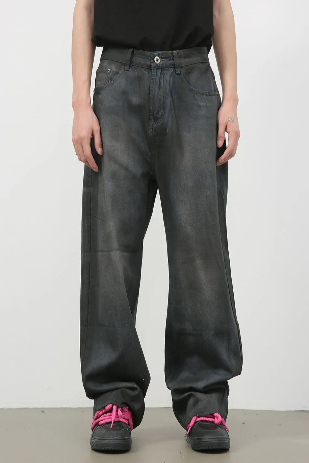 Men's Frayed Hem Jeans with Pockets, image 4