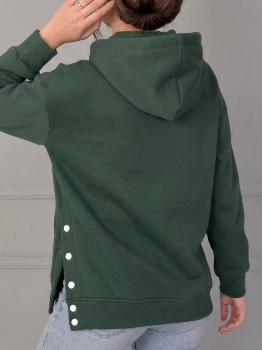 Side Snap Quarter-Zip Hoodie, image 4