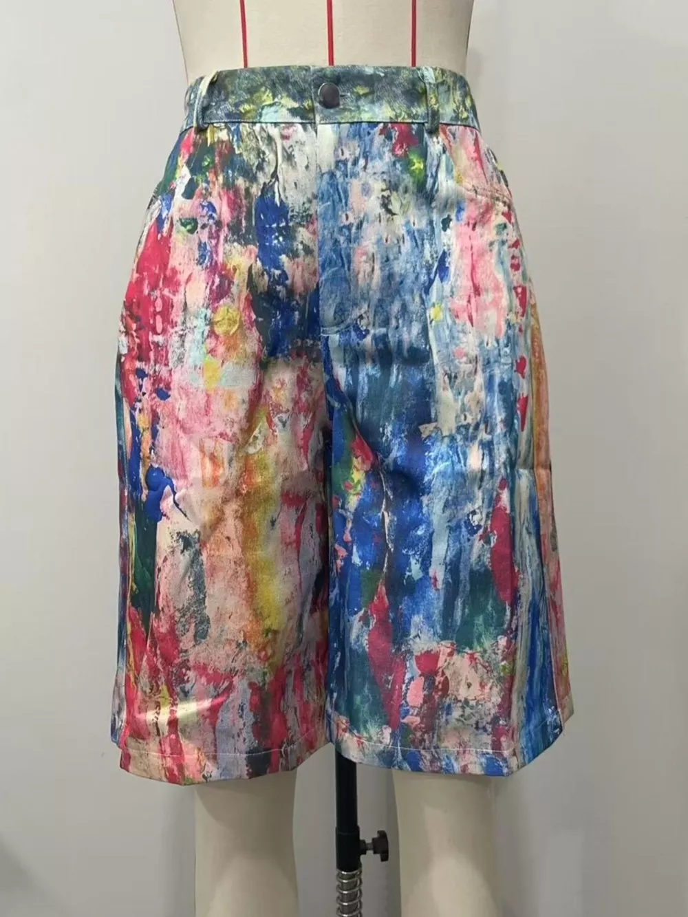 Artistic Splash Print Shorts, image 4