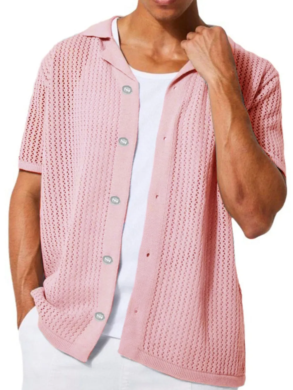 Men's Full Size Button Down Short Sleeve Shirt Plus Size, image 2