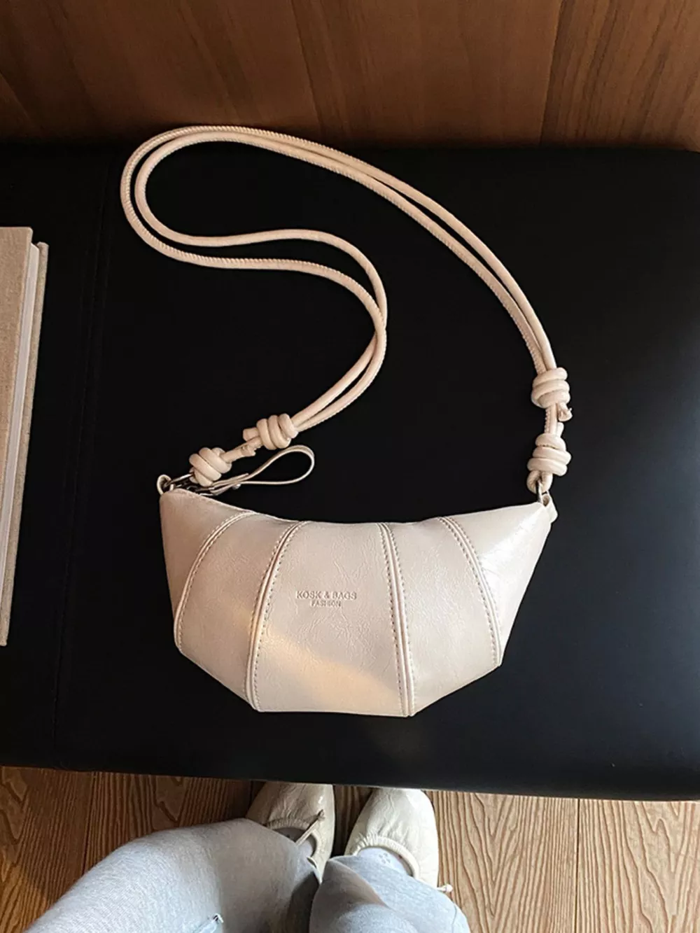 PU Leather Crescent Crossbody Bag, image 2
