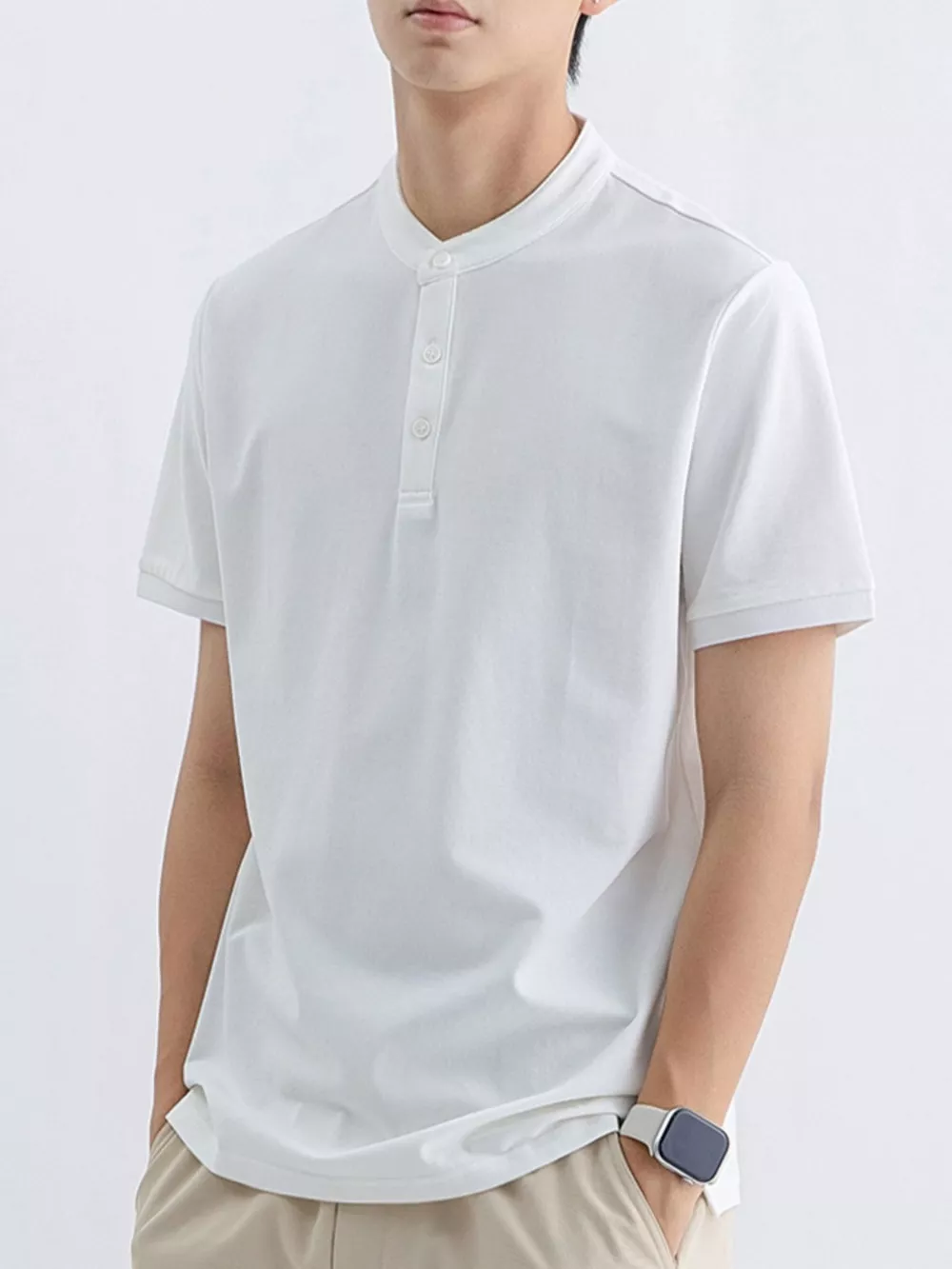 Men's Plus Size Button Detail Short Sleeve T-Shirt, image 5