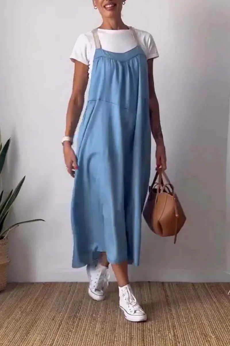 Full Size Ruched Cami Maxi Dress with Pockets Plus Size, image 6