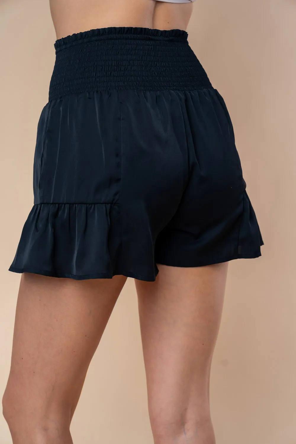 Full Size High Waisted Smocked Shorts, image 2