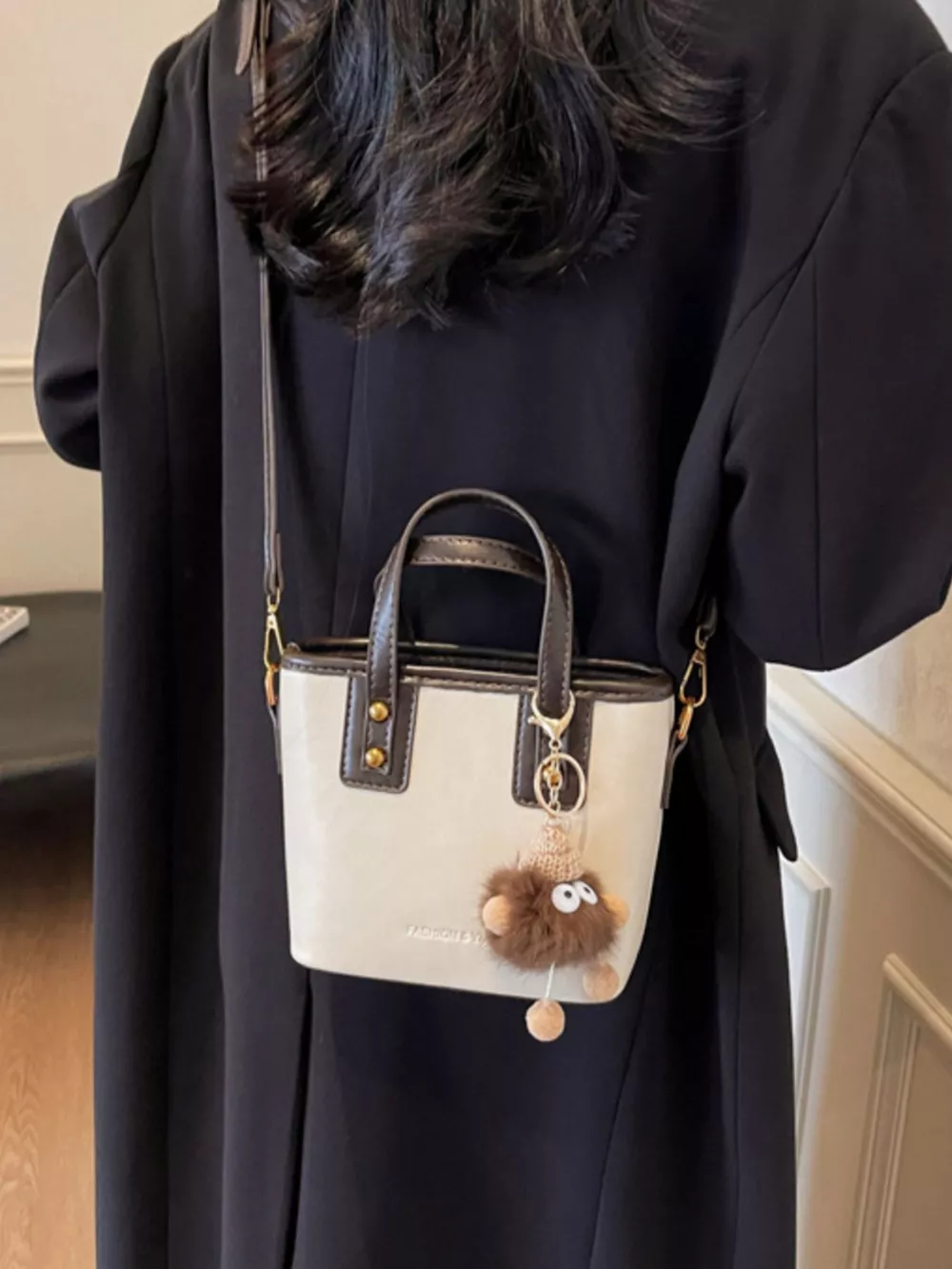 Leather Crossbody Bag with Charm, image 6