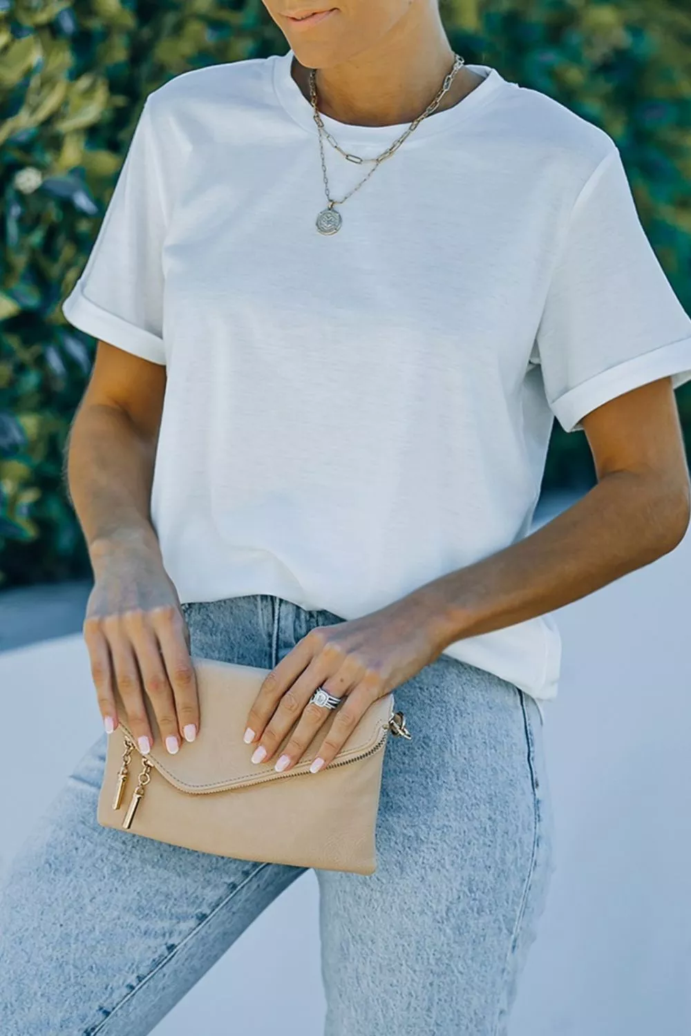 Round Neck Rolled Sleeve T-Shirt, image 6