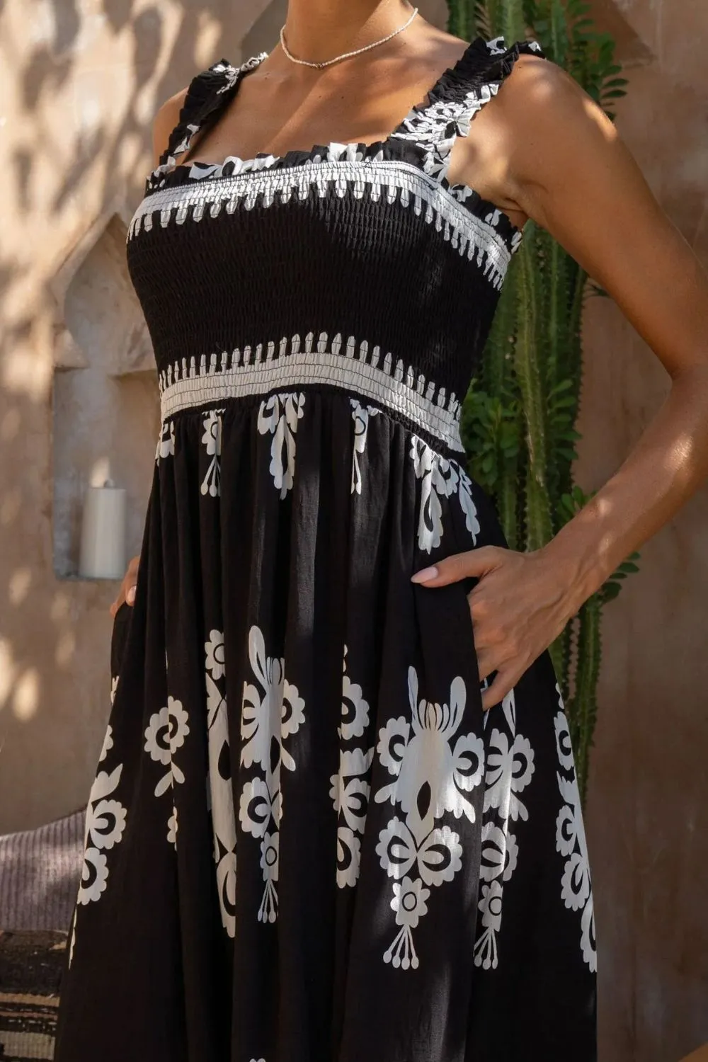 Printed Square Neck Cami Dress, image 9