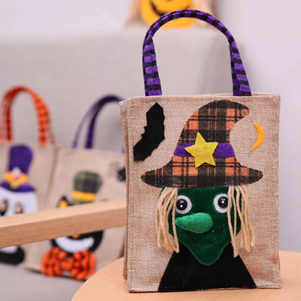 Halloween Decorative Witch Burlap Treat Bag, image 3