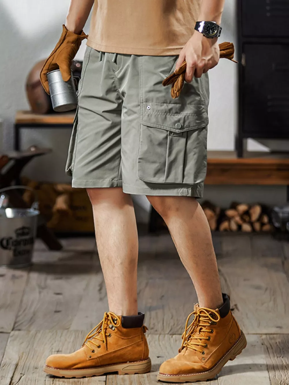 Men's Plus Size Loose Fit Cargo Shorts, image 5