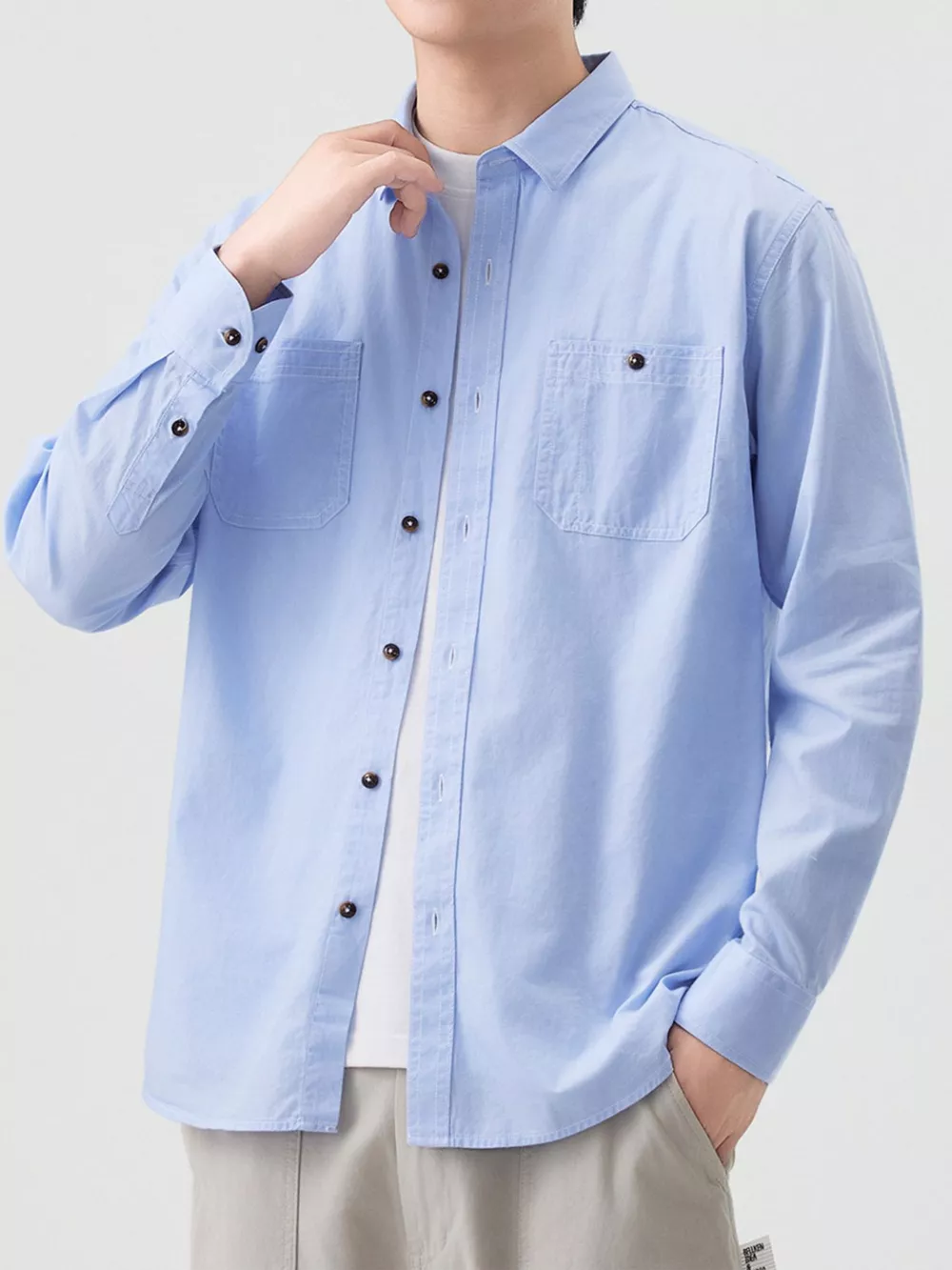 Men's Full Size Button Up Long Sleeve Shirt Plus Size, image 2