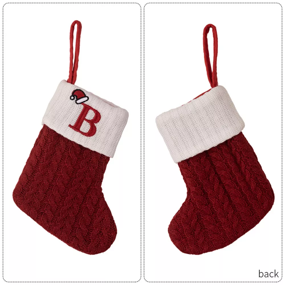 Cable-Knit Contrast Christmas Stockings, image 6