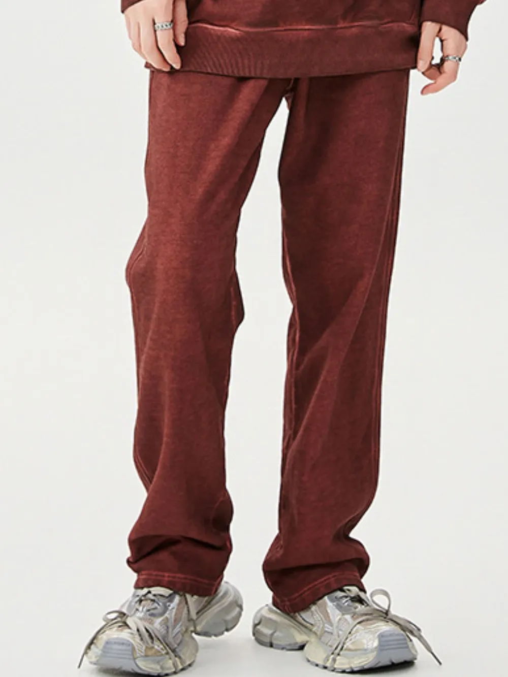 Men's Drawstring Washed Straight Sweatpants, image 11
