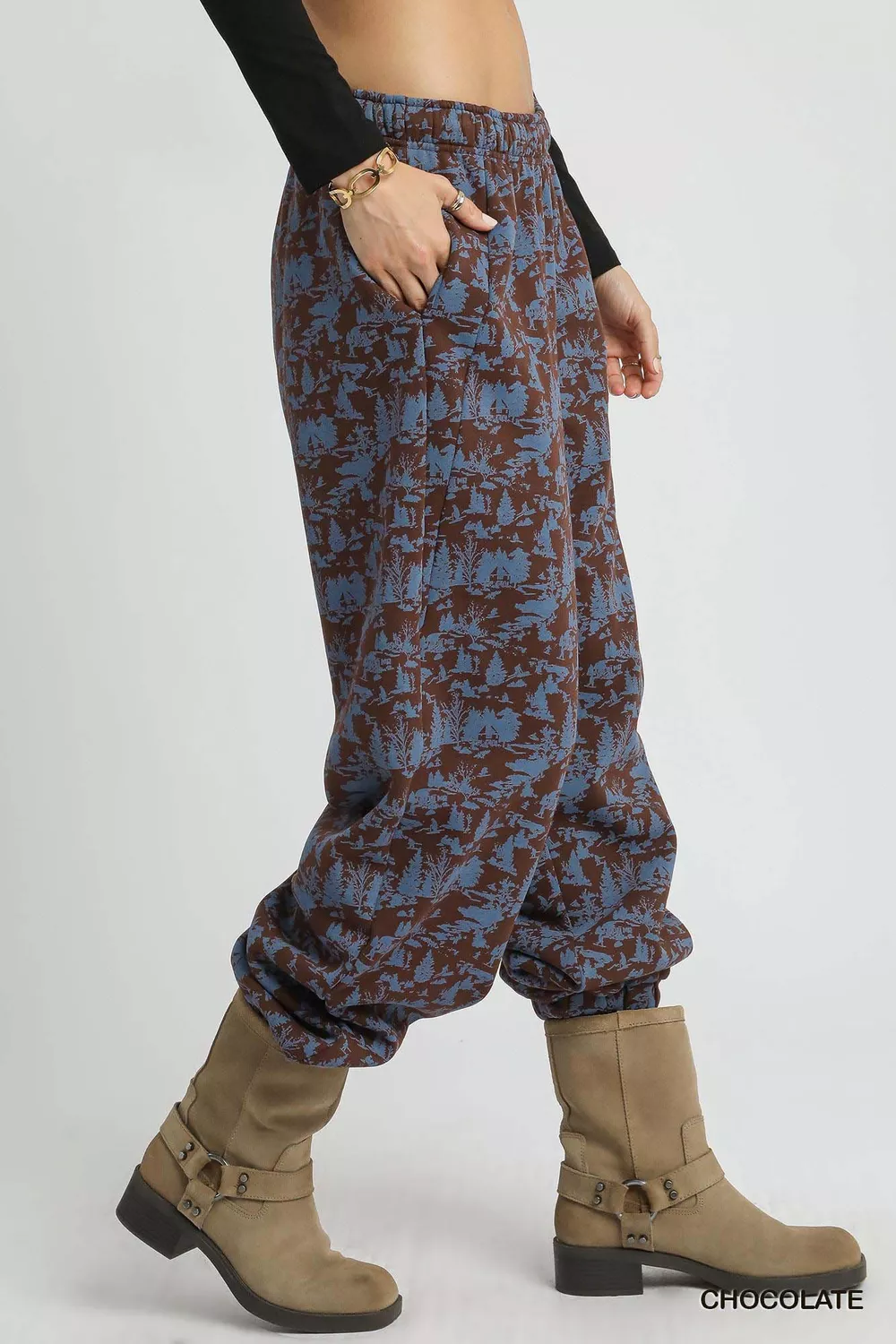 Scenic Print Casual Sweatpants, image 2