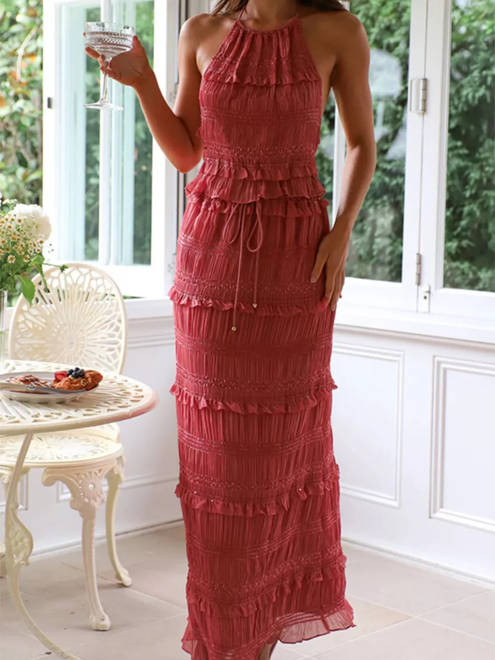 Sleeveless Top and Maxi Skirt Set, image 4