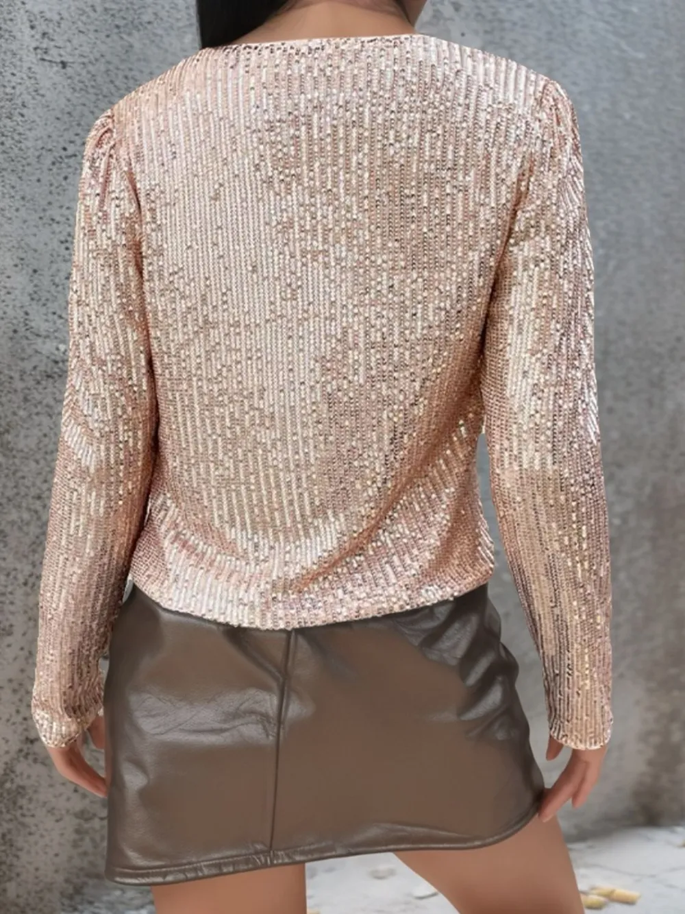 Full Size Sequin Open Front Cropped Jacket, image 13