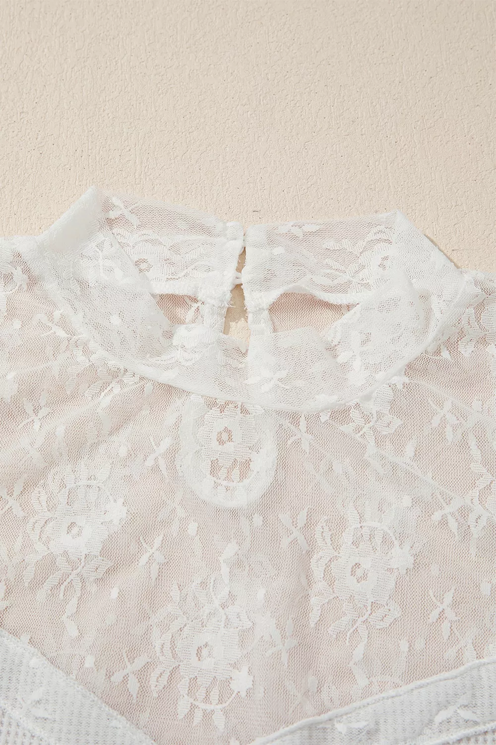 Lace Mesh Long Sleeve Top, image 7
