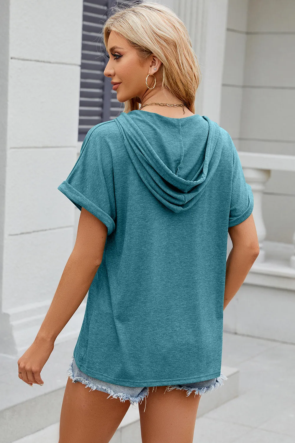 Hooded Short Sleeve T-Shirt, image 23