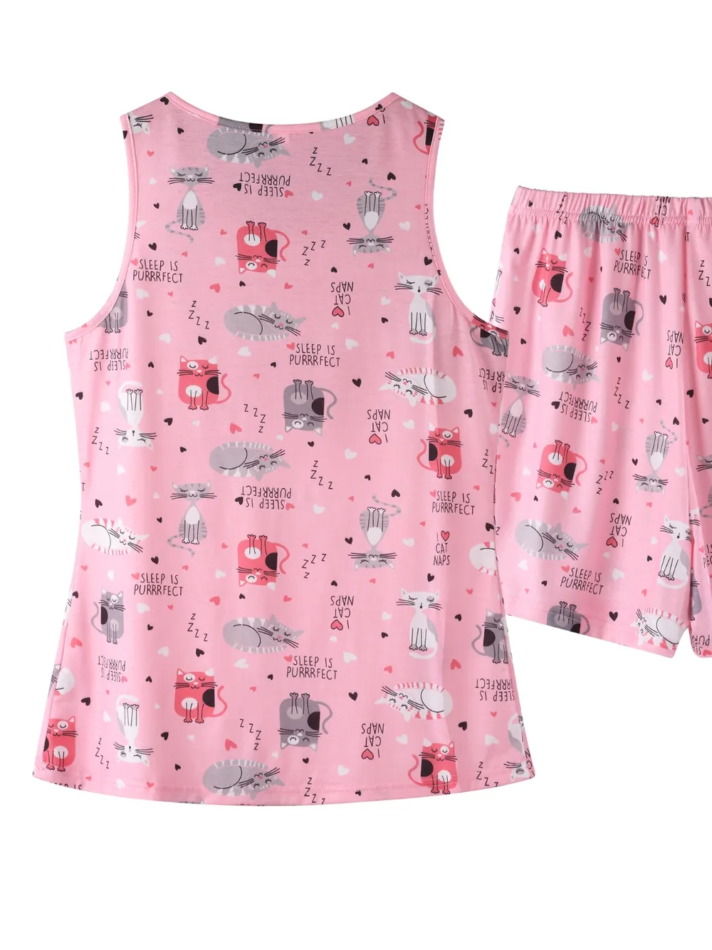 Printed Round Neck Top and Shorts Lounge Set, image 18