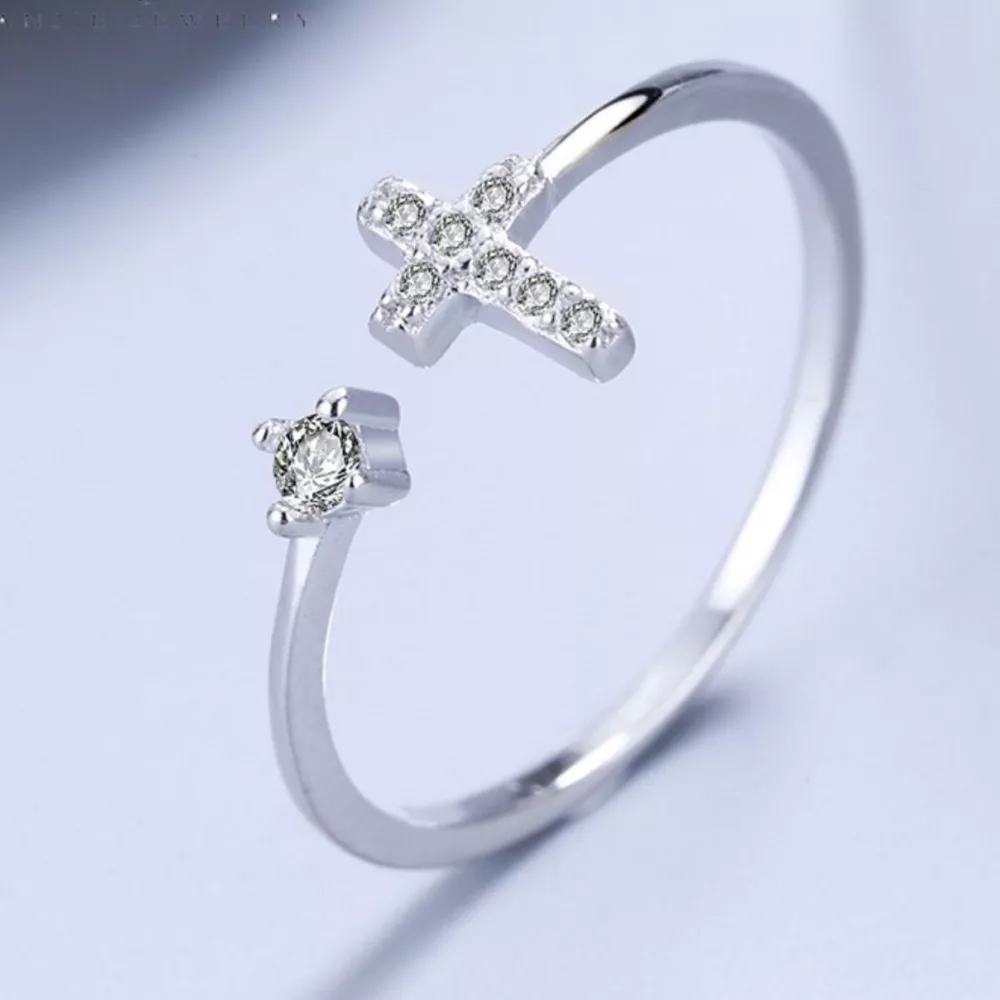 Adjustable Open Cross Ring, image 6