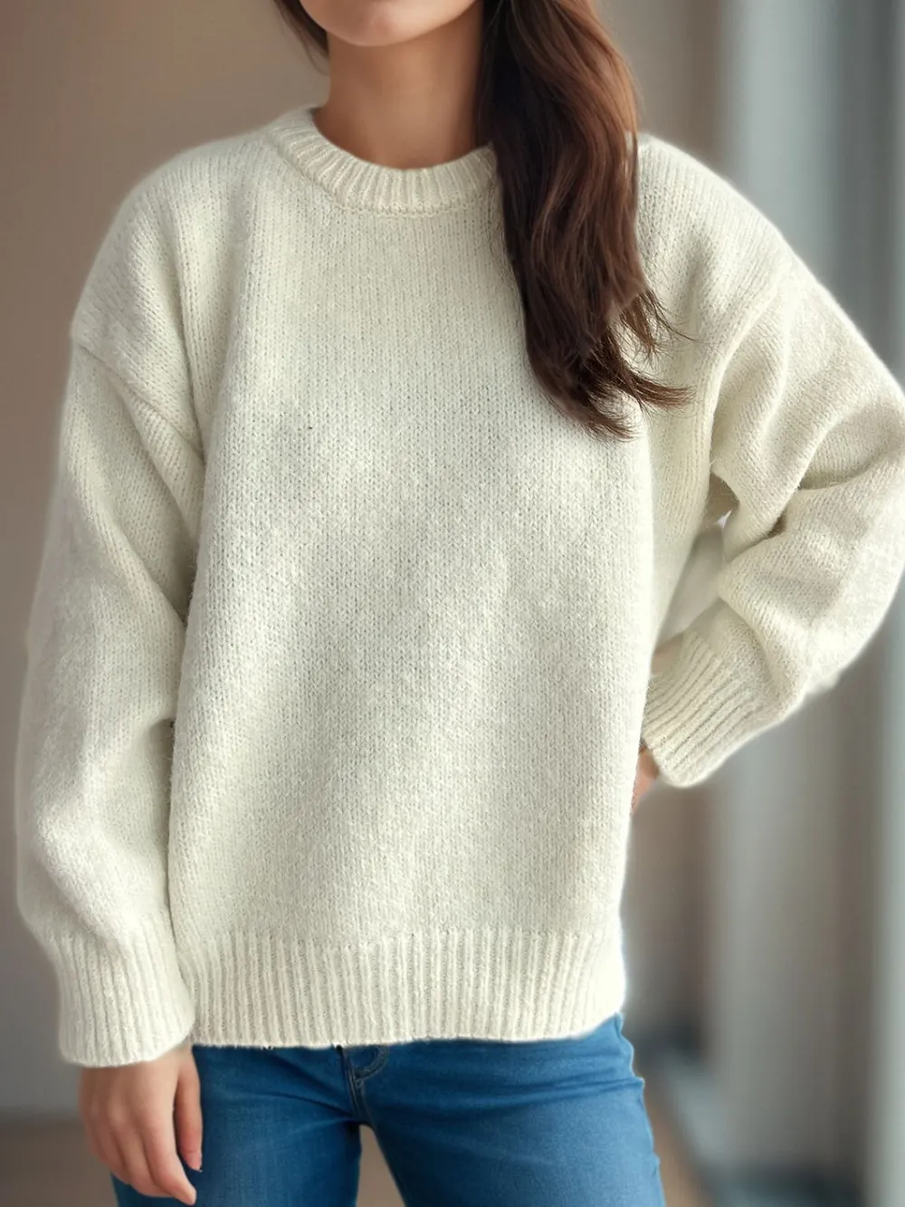 Round Neck Long Sleeve Sweater, image 11