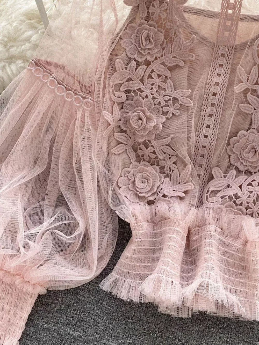 Floral Lace Blouse & Cami Set, image 22