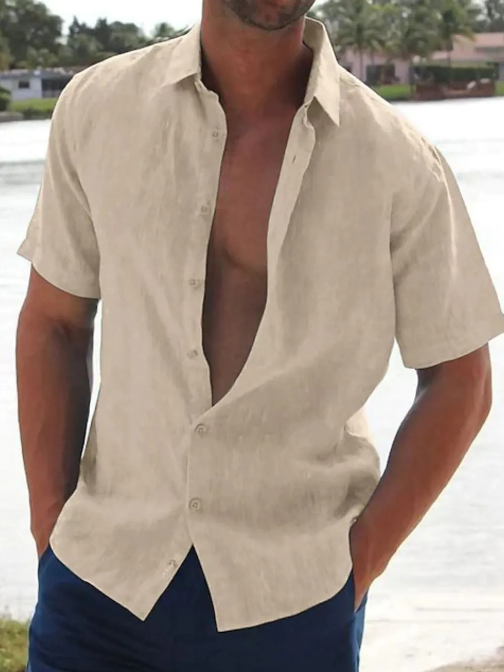 Men's Full Size Button Up Short Sleeve Shirt Plus Size, image 4