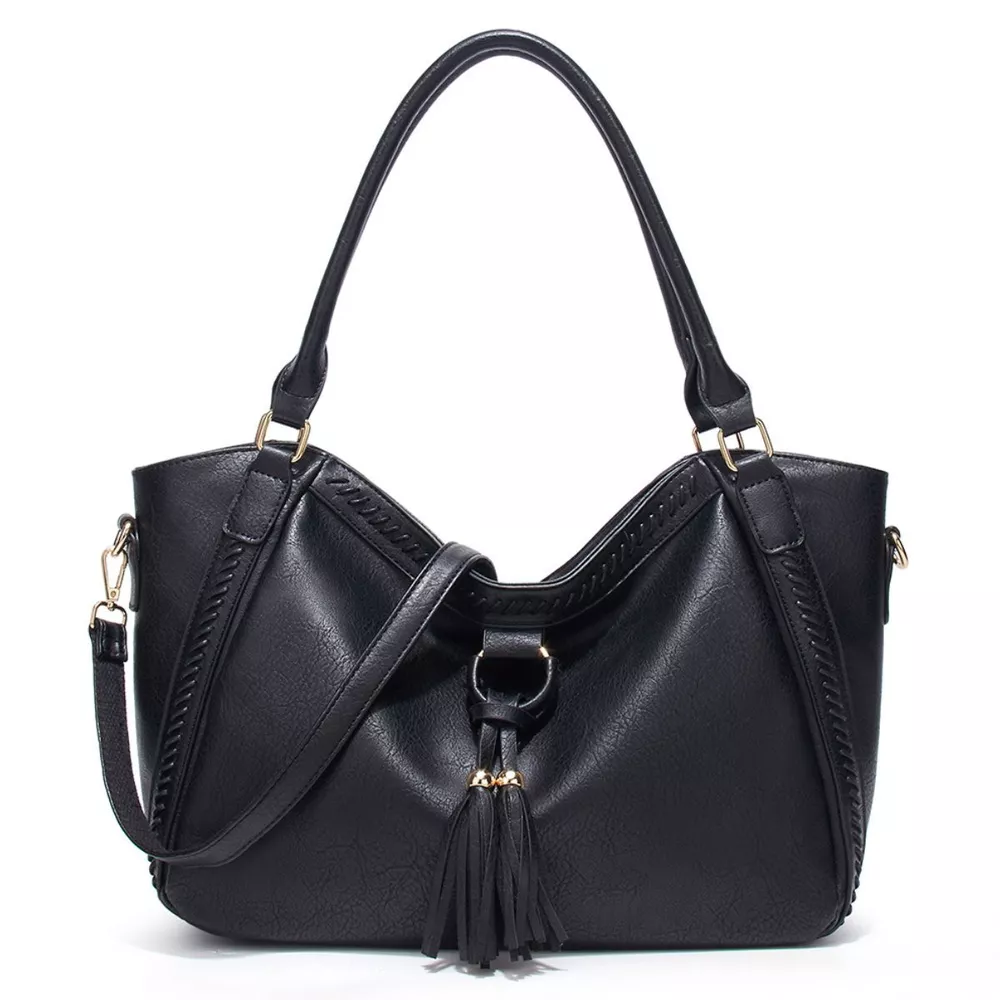 PU Leather Tassel Decor Shoulder Bag, image 2