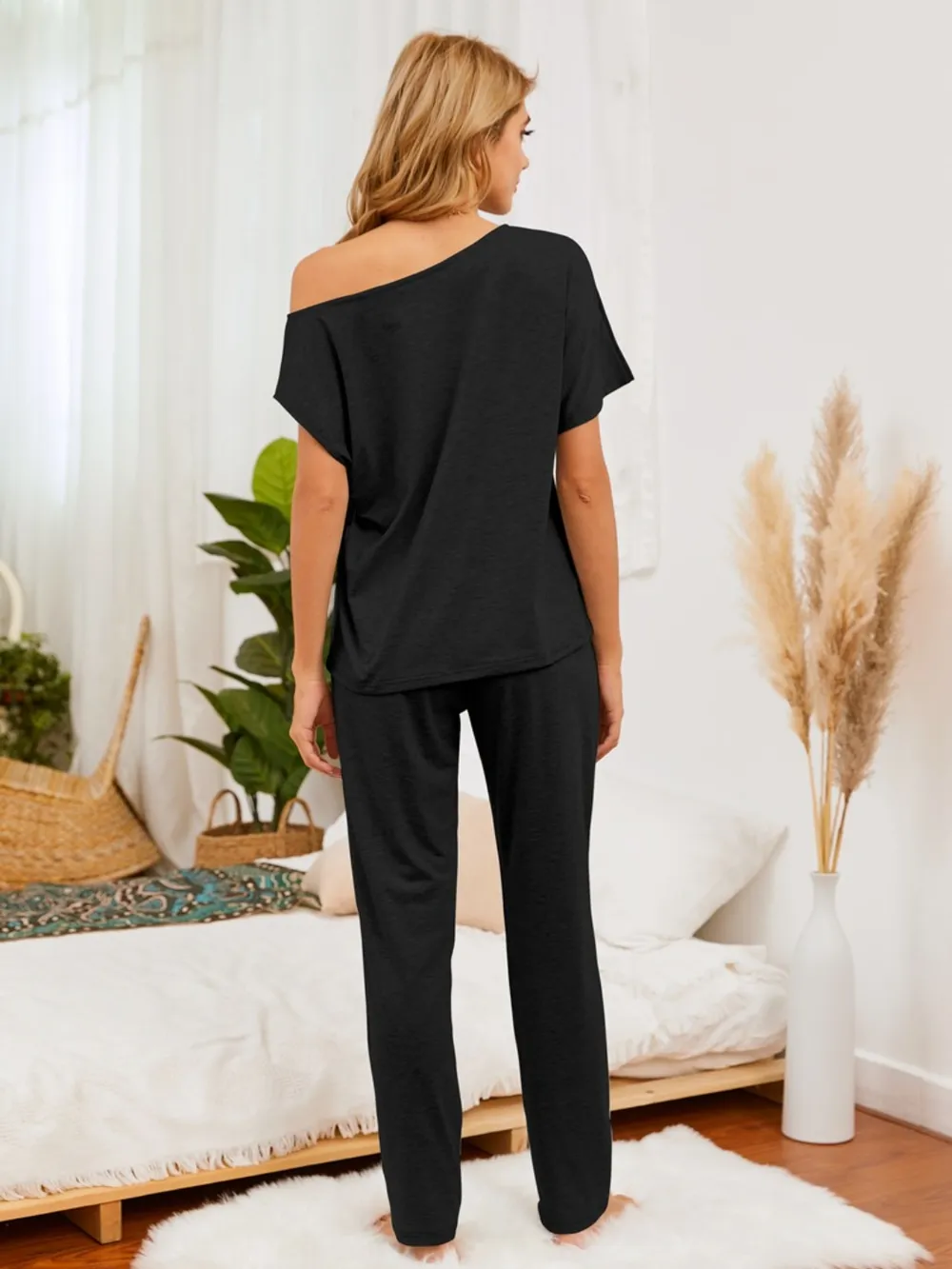 Boat Neck Top and Pants Lounge Set, image 9