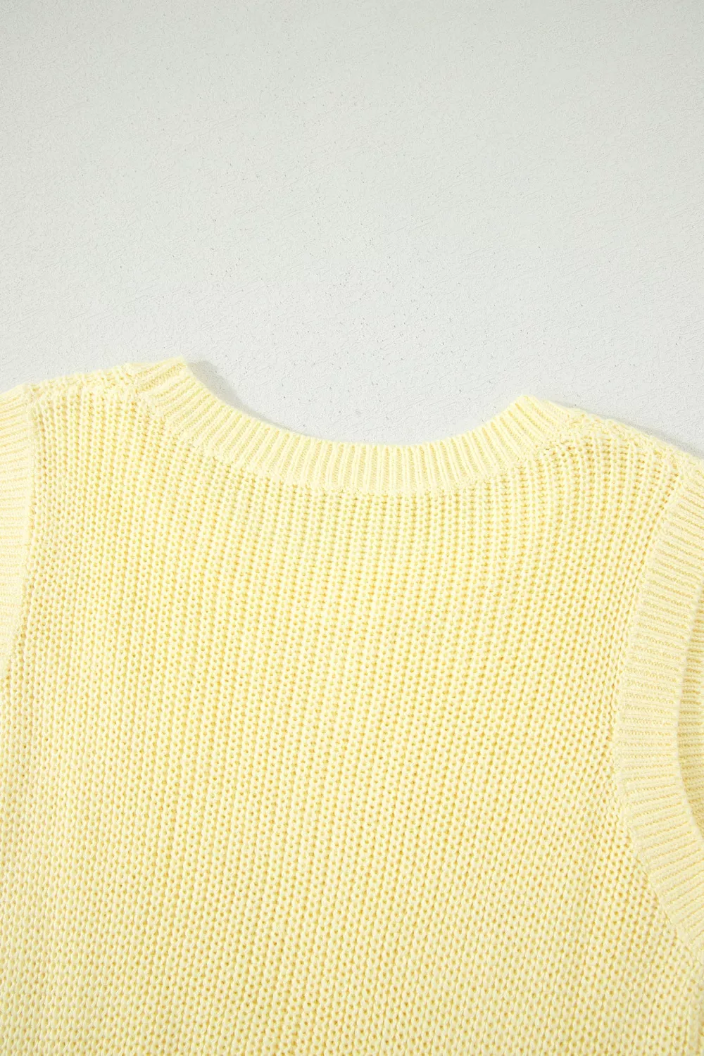 Solid Color Cropped Knit Knot Back Cutout Sweater Tank, image 7