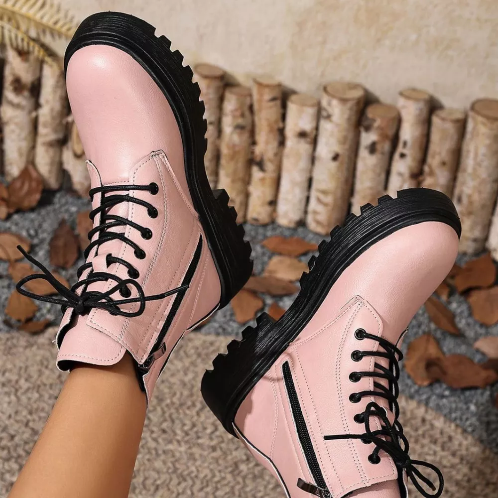 Round Toe Block Heels Boots, image 12