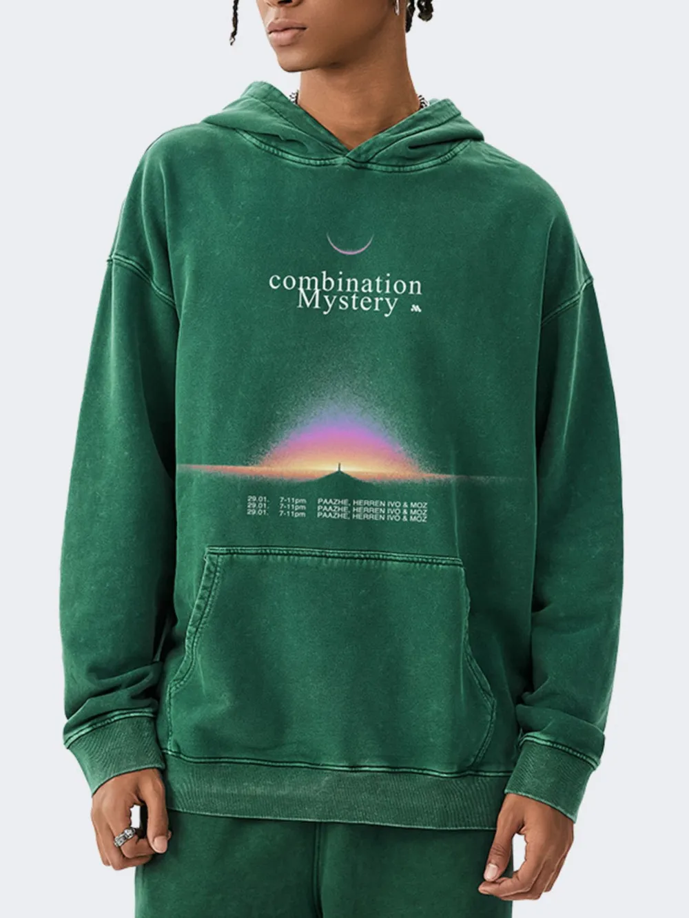 Men's Graphic Dropped Shoulder Hoodie, image 2
