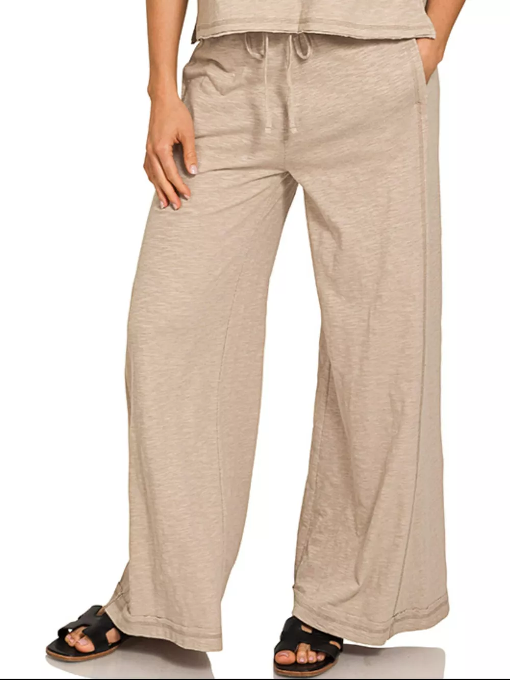 Cotton Slub Short Sleeve Tee and Pants Set, image 2