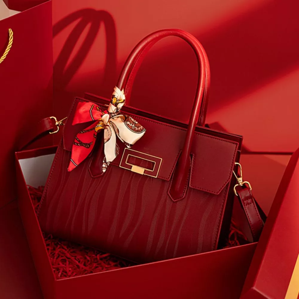 Embossed Leather Top Handle Handbag, image 4