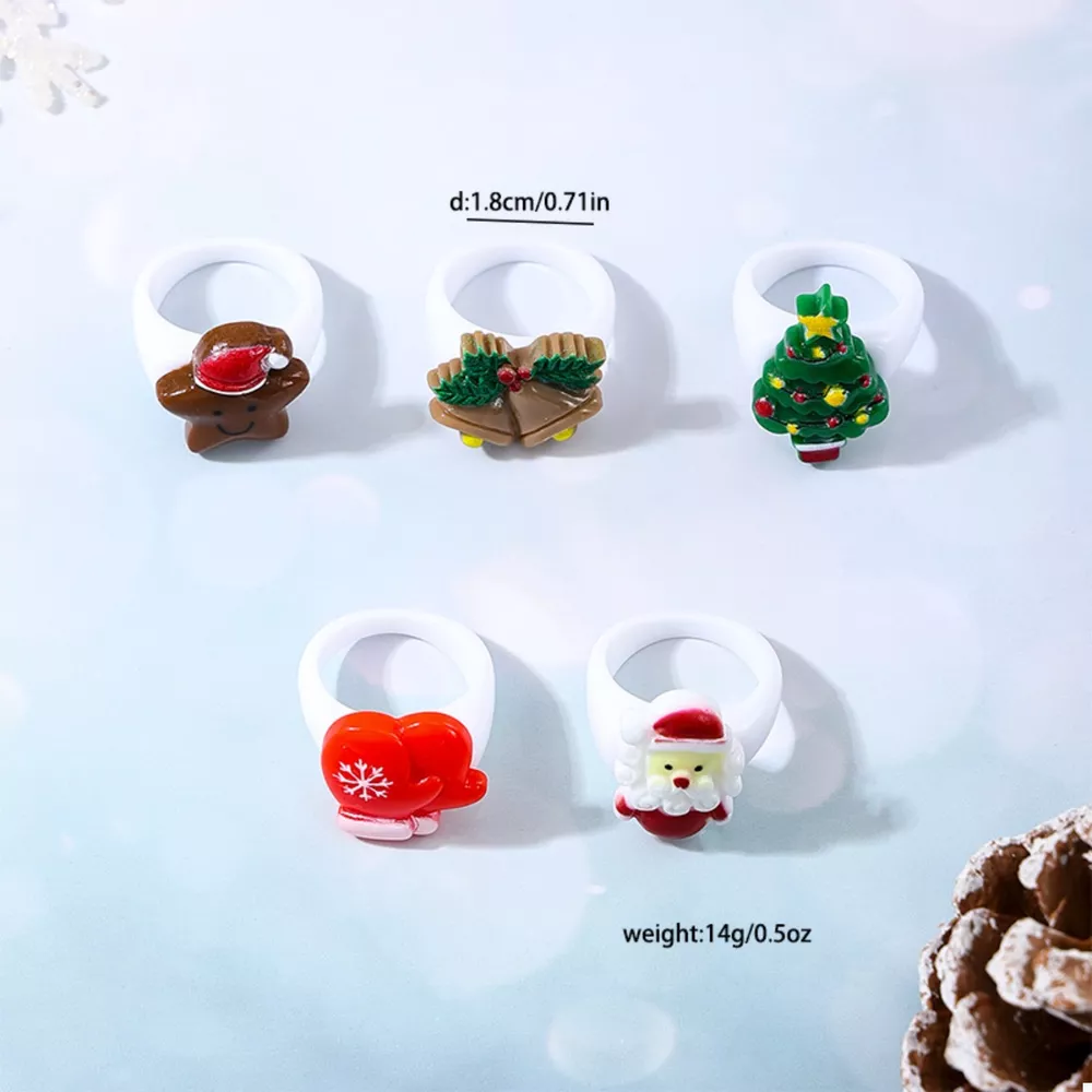5 Piece Christmas-Themed Rings, image 6