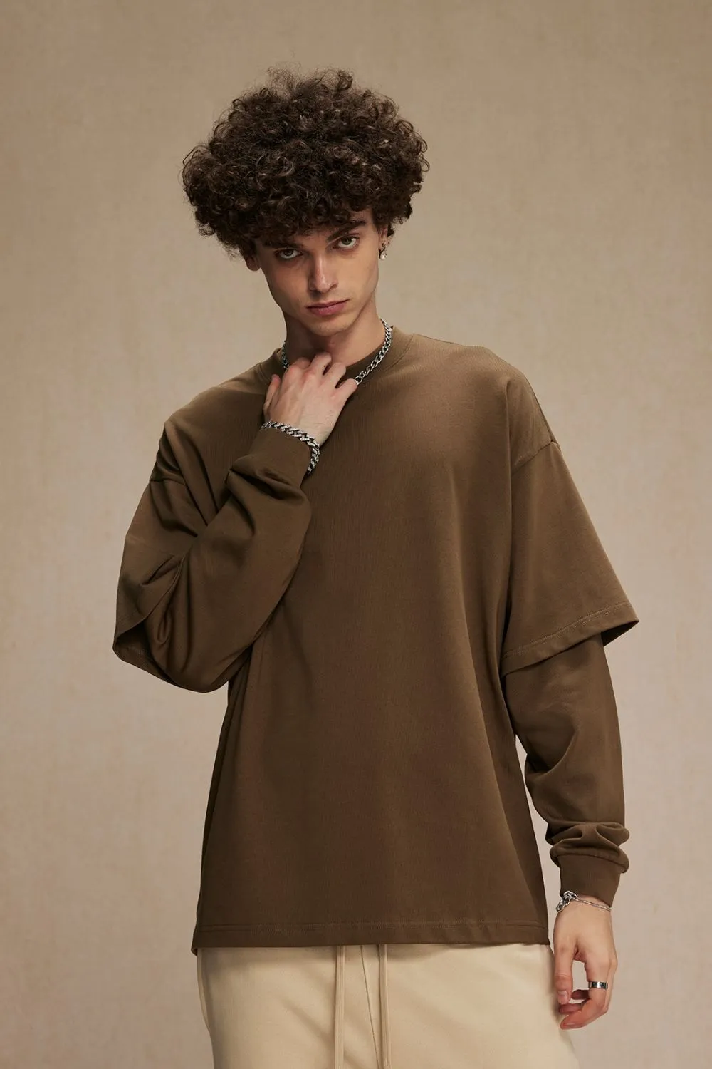Men's Round Neck Long Sleeve T-Shirt, image 10